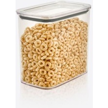 Mcreative Home Şeffaf Mika Sızdırmaz Vakumlu Erzak Kabı, Dikdörtgen, Bakliyat ve Kuruyemiş Saklama Kabı, Gıda Tazeliğini Koruyan Dayanıklı Mutfak Aksesuarı (1500 Ml)