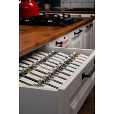 Mcreative Şeffaf Kristal Plexi Standlı Cam Baharatlık Seti Kapaklı Beyaz Etiketli Baharatlık