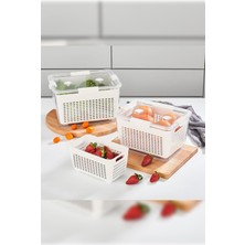 Mcreative Home - Lavin 2-4-7 Litre Ekru Saklama Kabı