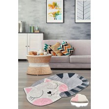 Home Bıg Cat Dekoratif Halı, Kaymaz Halı, Yıkanabilir., 100 x 160