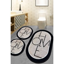 Home Mohe 3lü Set Banyo Halısı Djt