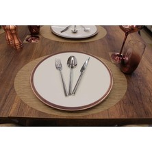 Oval Bambu Desen Lazer Kesim Amerikan Servis 2 Adet 35 x 45  cm