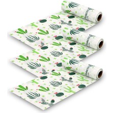 Masa ve Aktivite Piknik Örtüsü Kullan At Sıvı Geçirmez 3 Rulo (Rulo Içi:10 Adet) Kaktüs 100 x 120 cm