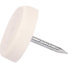 Mobilya Çivili Masa Sandalye Yumuşak Plastik Kaydırmaz Zemin Koruyucu 20'li 15 mm Beyaz