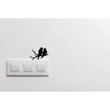 Taraflı Kullanıma Uygun Dal Üstünde Kuşlar Duvar Sticker