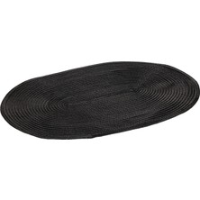 Maıson Circum DÜZ Polyester Amerikan Servis, Siyah, Oval, 44 x 29  cm