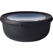 Mcreative Cirqula Yuvarlak Çok Amaçlı Kase - Nordic Black - 750 ml Hacim - Çıkarılabilir Kapaklı - Kırılmaz Malzeme - Sızdırmaz - Derin Dondurucuya Uygun - Bulaşık Makinesinde Yıkanabilir
