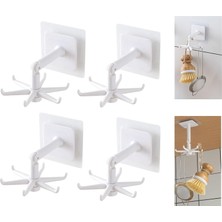 Mcreative Beyaz Kendinden Yapışkanlı Mutfak Tutucu, 6 Kancalı, 4 Adet