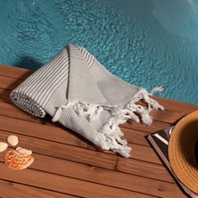 | Stripe | Doğal Pamuklu Peştemal Gri