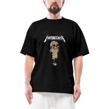 Z zepplin Zepplin Metallica One Oversize Siyah Tişört Uzun Kol Erkekler İçin Casual Kullanım