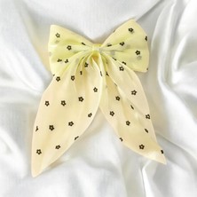 Çiçek Desenli Fiyonklu Kadın Pens Toka