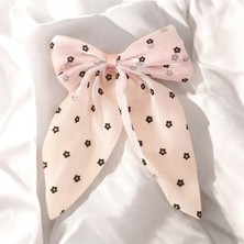 Çiçek Desenli Fiyonklu Kadın Pens Toka