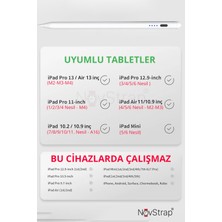 Novstrap Apple iPad Pro 12.9 Inç 2/3/4/5/6 Nesil ile Uyumlu Dokunmatik Tablet Kalemi DZ900 Gen3 Stylus Pencil Avuç Içi Reddi 2 Adet Yedek Uç