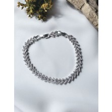 Luna Jewelry Kadın Gümüş Renk Twinky Zirkon Taşlı 316 L Çelik Bileklik