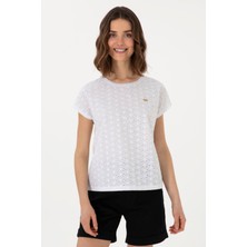 U.S. Polo Assn. Kadın Beyaz Fisto Bisiklet Yaka Tişört 50308387-VR013