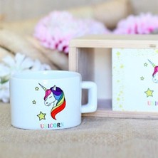 Giftmoda Ahşap Kutusunda Unicorn Tasarımlı Kupa Bardak