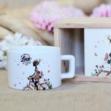 Giftmoda Ahşap Kutusunda Love Tasarımlı Kupa Bardak