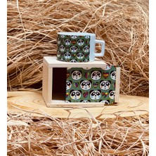 Giftmoda Sevimli Panda Tasarımlı Ahşap Kutulu Kupa
