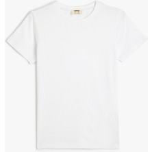 Koton Basic Tişört Kısa Kollu Pamuklu Beyaz Erkek Çocuk Günlük Stil Desensiz