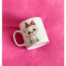 Giftmoda Sevimli Pembe Kedi Tasarımlı Kupa Bardak