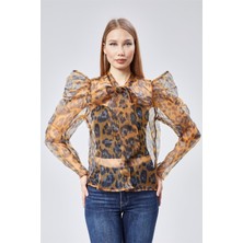 Leopar Desenli Gömlek