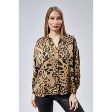 Leopar Desenli Gömlek