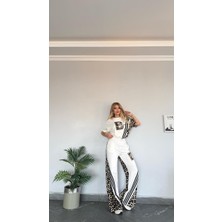 Kadın Yeni Sezon Yüksek Kalite Leopar Desenli Alt Üst Takım