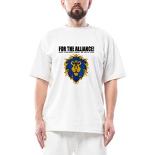 World Of Warcraft Alliance Oversize Beyaz Tişört