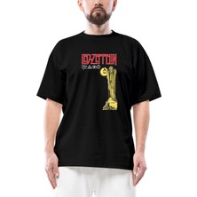 LED Zeppelin Oversize Siyah Tişört