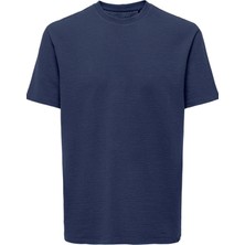 Onskıan Lıfe Reg Seersucker Ss Tee Noos Lacivert