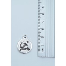 Minimal Orak Çekiç Gümüş Kaplama Örme Zincir Kolye