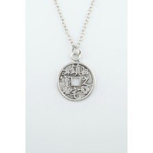 Feng Shui Çin Şans Parası Gümüş Kaplama Düz Zincir Kolye