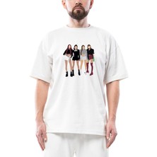 Blackpink Digital Oversize Beyaz Tişört