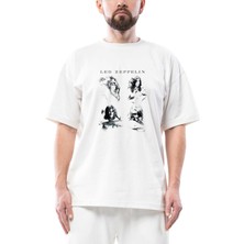 LED Zeppelin The Complete Oversize Beyaz Tişört