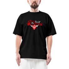 Bullet Gor My Valentine Skull Classic Oversize Siyah Tişört