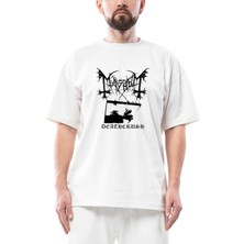 Mayhem Deathcrush Oversize Beyaz Tişört