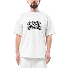 Ozzy Osbounre Logo Oversize Beyaz Tişört