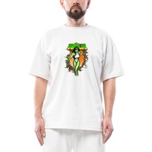 She Hulk Duvar Oversize Beyaz Tişört