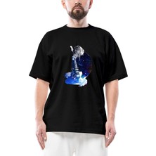 Nirvana Kurt Cobain Galaksi Oversize Siyah Tişört