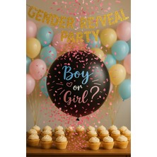 Alya Süs Balon Cinsiyet Belirleme 18 Inc Konfetili Pembe 1 Adet