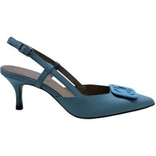 Poletto Hakiki Deri Bebe Mavı Ayakkabı Stiletto 9841 10 V1