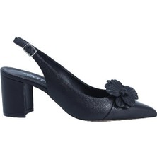 Poletto Hakiki Deri Sıyah Ayakkabı Stiletto 9841 100 V2