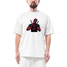 Deadpool Love Oversize Beyaz Tişört