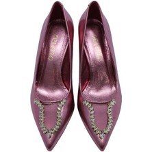 Poletto Hakiki Deri Pembe Ayakkabı Stiletto 9841 103