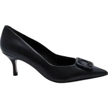 Poletto  Hakiki Deri Sıyah Ayakkabı Stiletto 9841 41