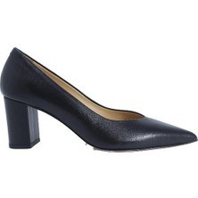 Poletto Hakiki Deri Sıyah Ayakkabı Stiletto 9841 38 V6