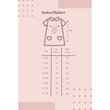Kelebek Nakışlı Kısa Kollu Kız Çocuk Brode Elbise - Haki