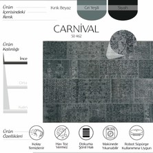 Cool Halı Carnival Gri Halı Patchwork Halı Yolluk Dokuma Şönil Halı Makinede Yıkanabilir Eskitme Vintage Halı