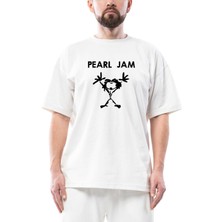 Pearl Jam Mascot Oversize Beyaz Tişört