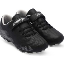 Slazenger Unisex Çocuk Futbol Ayakkabıları - Siyah-Gri - 35